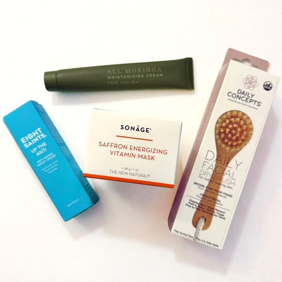 Other - Clean Beauty Facial Skincare Bundle Mask Night Cream Moisturizer Dry Brush